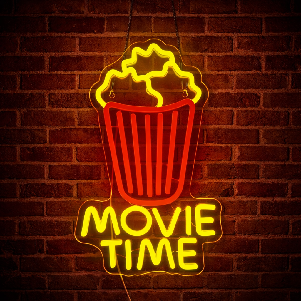 LED Movie Time Neon Sign ( 38,5 cm x 23,5cm )