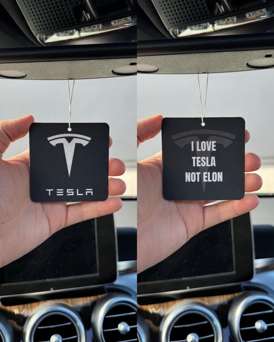 5-pack I LOVE TESLA NOT ELON luftfräschare/bildoft