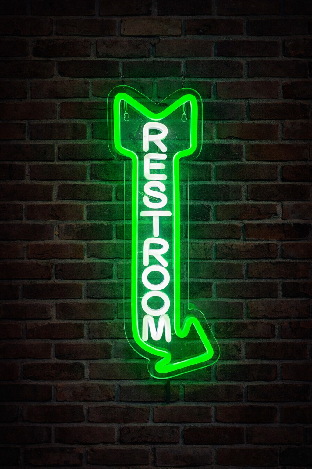LED Gren Restroom Neon Sign ( 42 cm x 16,5 cm )