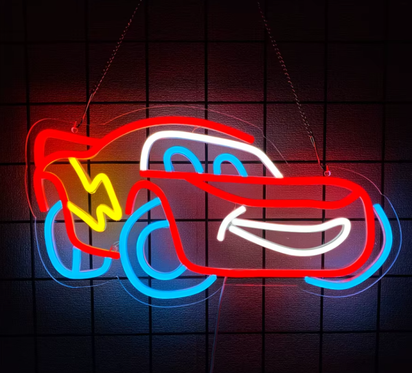 LED Neon Sign - Lightning McQueen (42 × 24 cm) for Garage / Home / Office