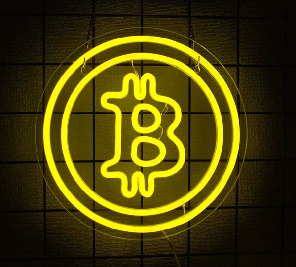 LED Neon Sign - Bitcoin (29 × 29 cm) for Garage / Home / Office