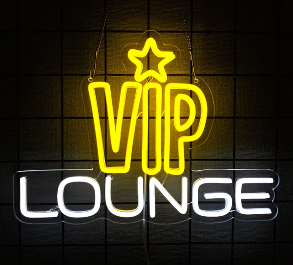 LED Neon Sign - VIP Lounge (41 × 30 cm) for Garage / Home / Office
