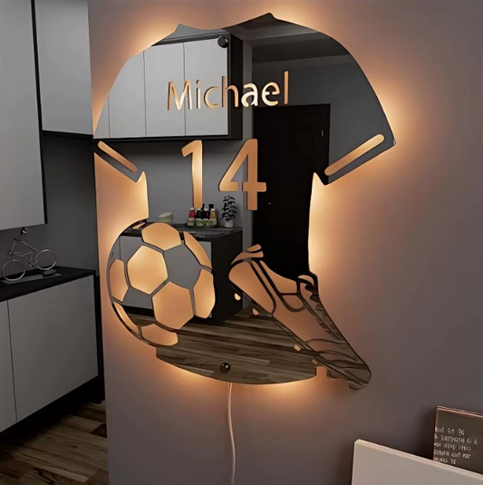 Personalized LED Mirror – Football Jersey (Custom Name & Number)