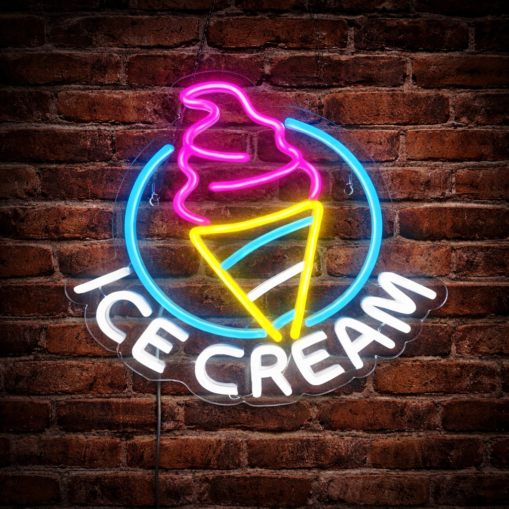 LED Ice Cream Neon Sign ( 31 cm x 32 cm )
