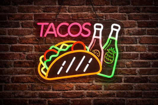 LED Tacos Neon Sign ( 38 cm x 28,7 cm )