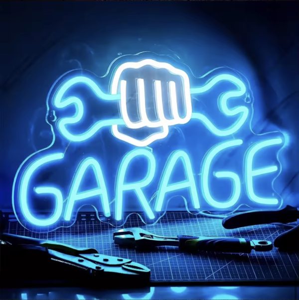 LED Neon Sign – Garage / Workshop (40 × 23 cm) 