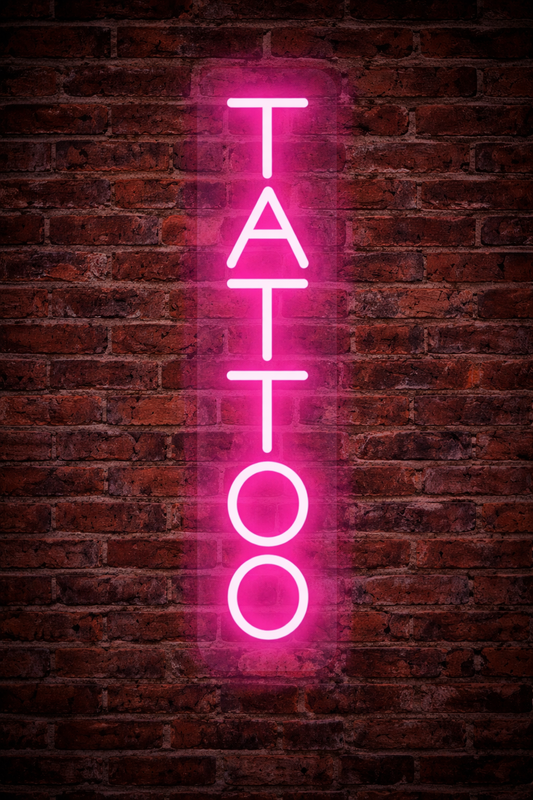 LED Pink Tatto Neon Sign ( 40 cm x 10 cm )
