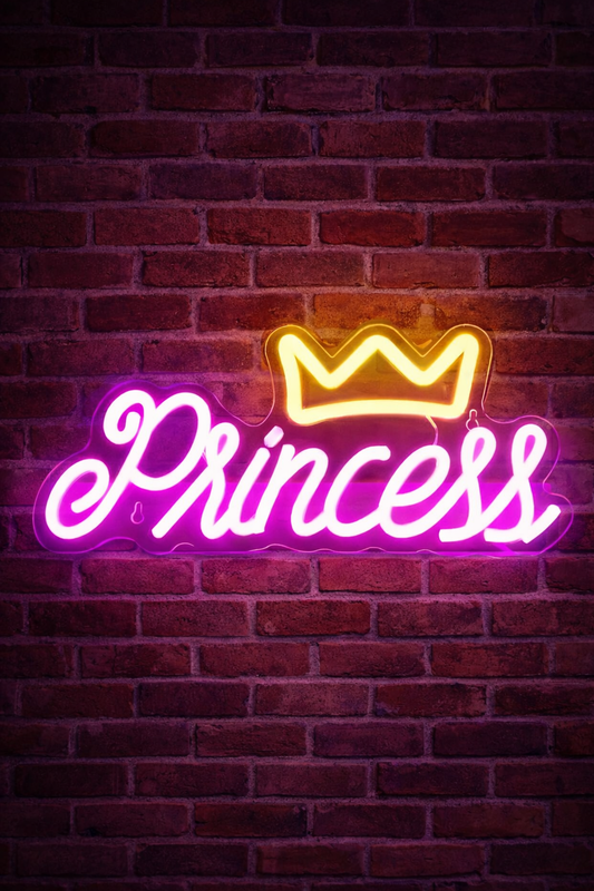 LED Princess Neon Sign ( 17,3 cm x 35,1 cm )