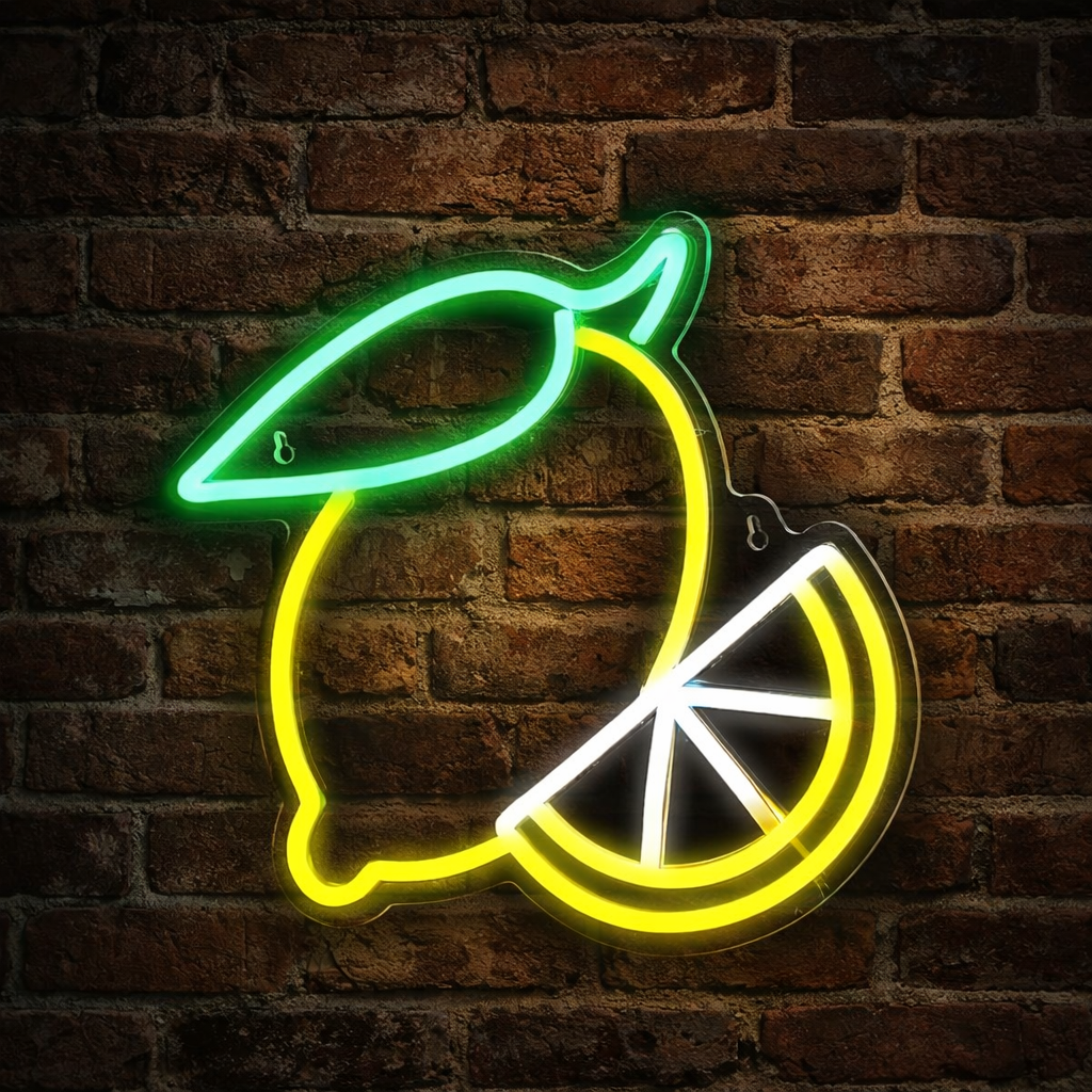 LED Lemon Neon Sign - for Kitchen, Bar, Restaurant & Café ( 30 cm x 29.6 cm )