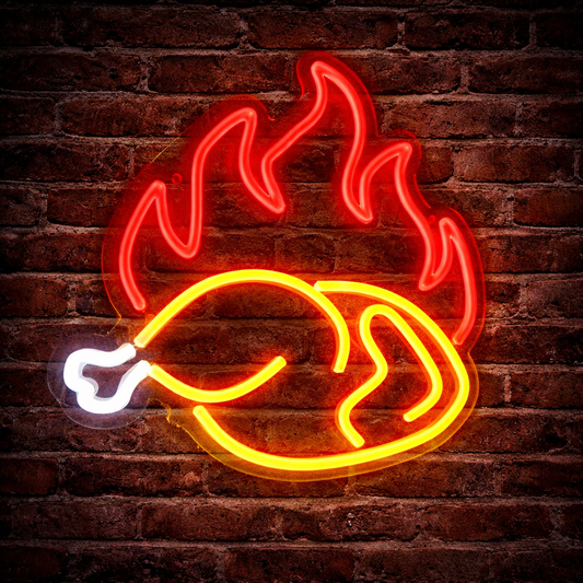 LED Grilled Chicken Neon Sign ( 29,6 cm x 29,4 cm )