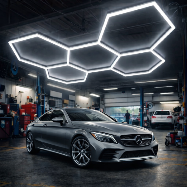 Hexagon LED Lighting System – 192W, 24 Light Bars, 6500K Cool White, Expandable (2.4 × 1.7 m)