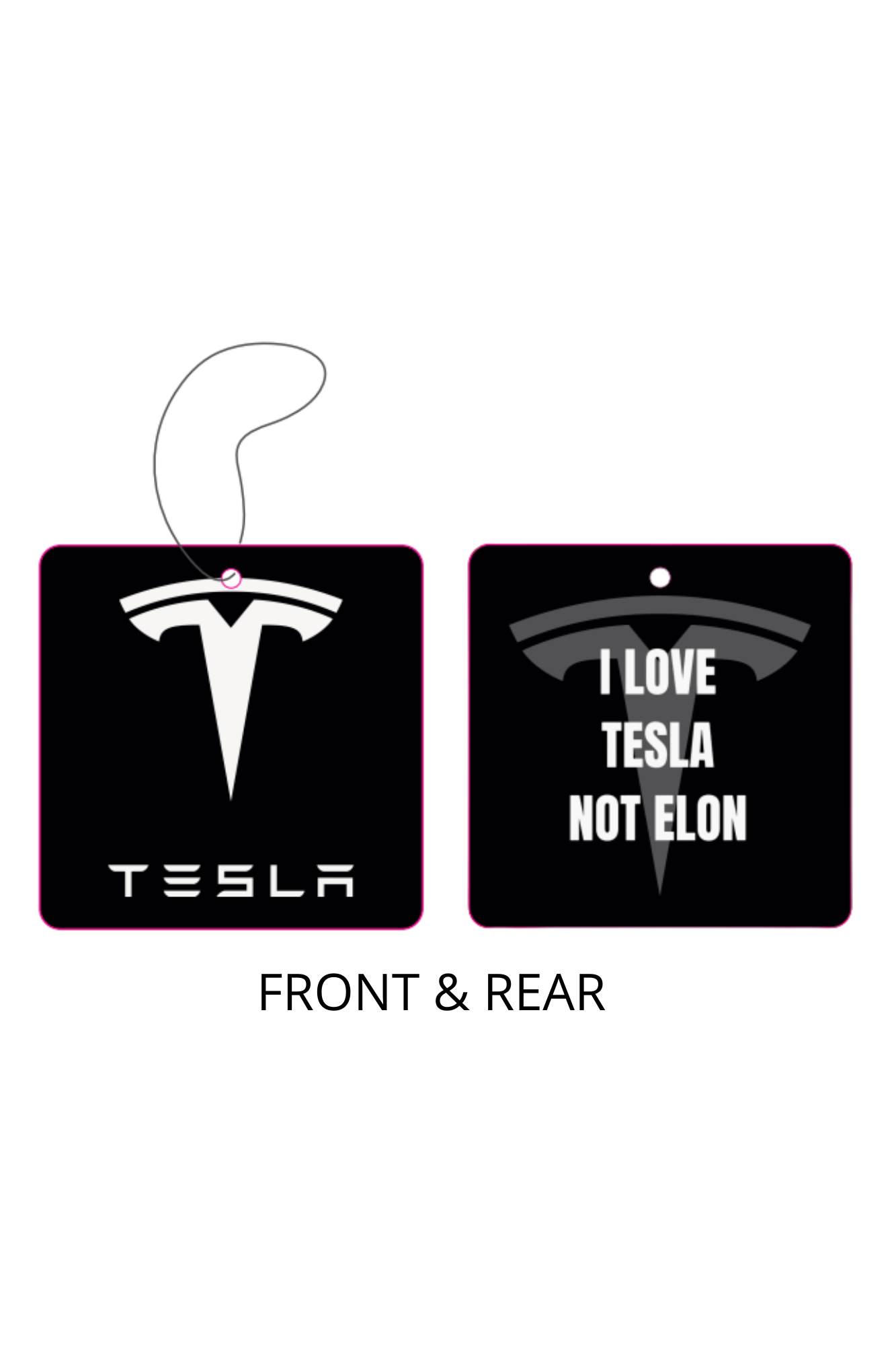 5-pack I LOVE TESLA NOT ELON luftfräschare/bildoft