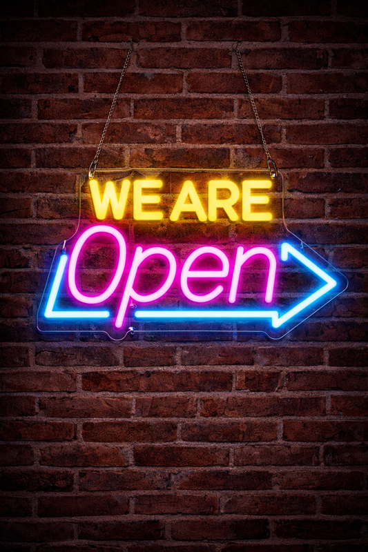 LED Open Neon Sign ( 19,8cm x 41 cm )