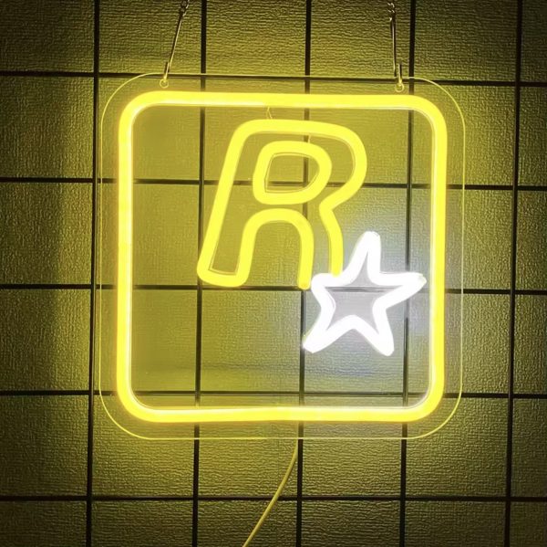 LED Neon Sign - Rockstar (23 × 23 cm) for Garage / Home / Office 