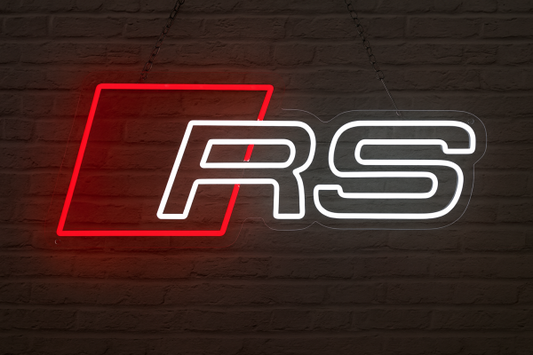 LED Neon Sign - Audi RS (40 × 17 cm) for Garage / Home / Office