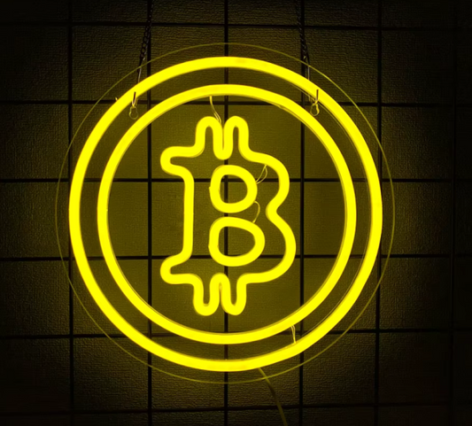 LED Neon Sign - Bitcoin (29 × 29 cm) for Garage / Home / Office 
