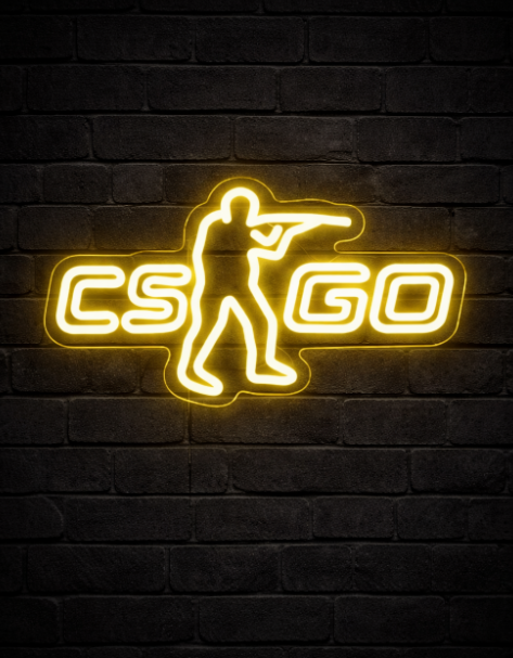 LED Neon Sign - CSGO (34 × 19.7 cm) for Garage / Home / Office 