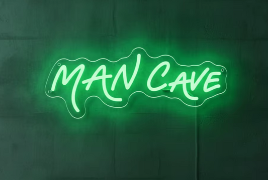 LED Neon Sign - Man Cave (Green) (40 × 14 cm) for Garage / Home / Office