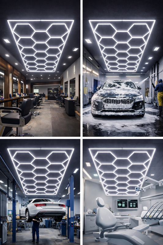 Hexagon LED Lighting Fixture 243 × 484 cm – 6000K