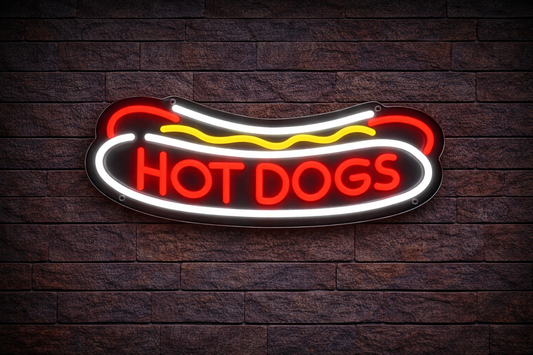 LED Neon Sign - Hot Dogs (41 × 16 cm) for Business Use